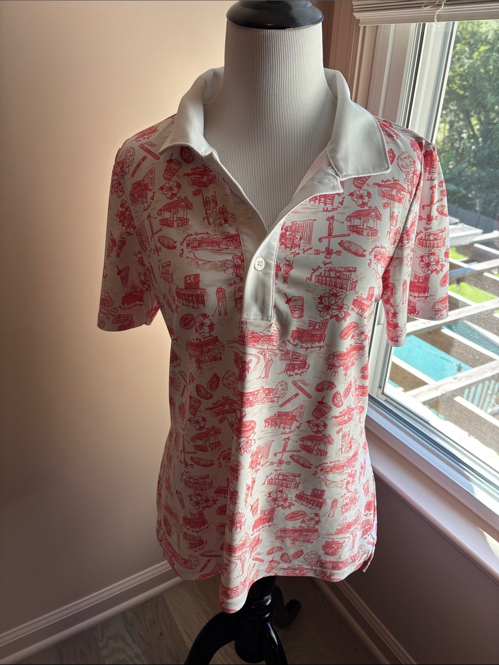 SMITH & QUINN Women’s Augusta Toile Masters Club Magnolia Polo Size Medium